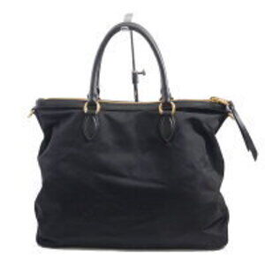 Prada nylon bag leather Tessuto saffiano black Calf tote Nylon Handbag Soft